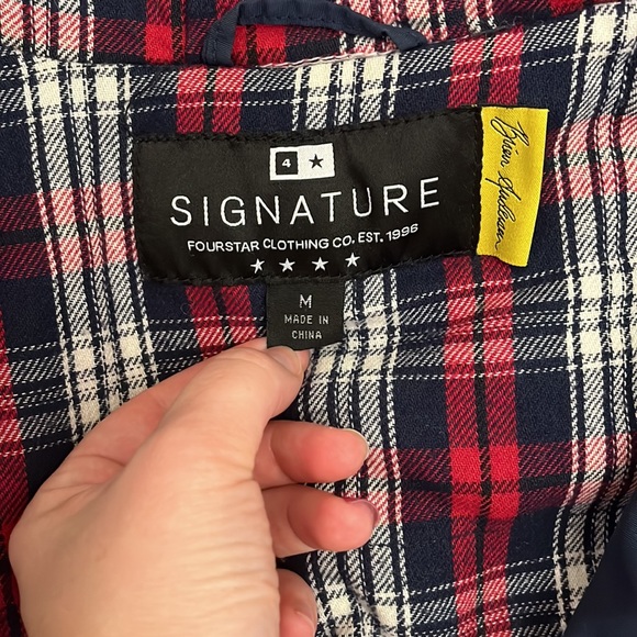 Four Star Jacket - Size M - Good Condition - Plaid and Navy - Picture 4 of 4